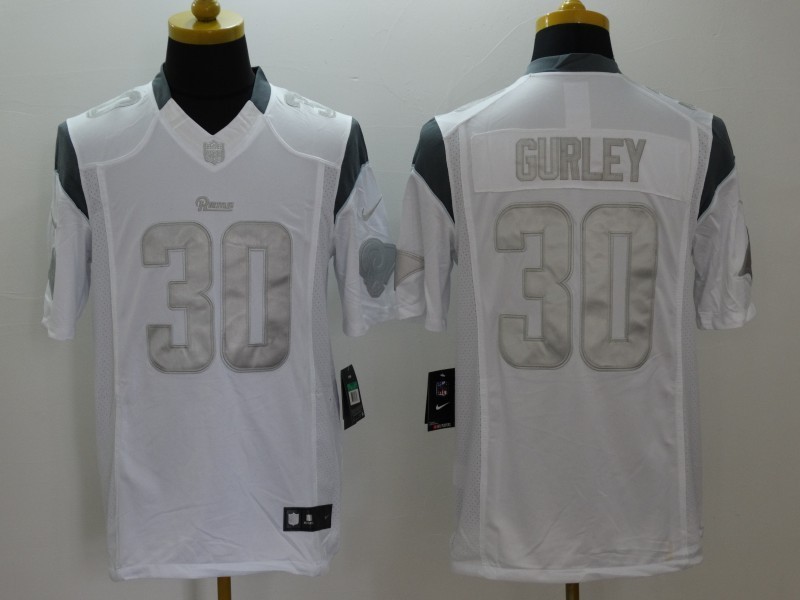 Men's Los Angeles Rams Todd Gurley #30 White Jersey